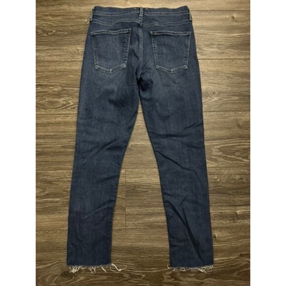 Agolde Sophie High Rise Raw Hem Blue Jeans Crop Skinny Stretch size 28 - Picture 7 of 8